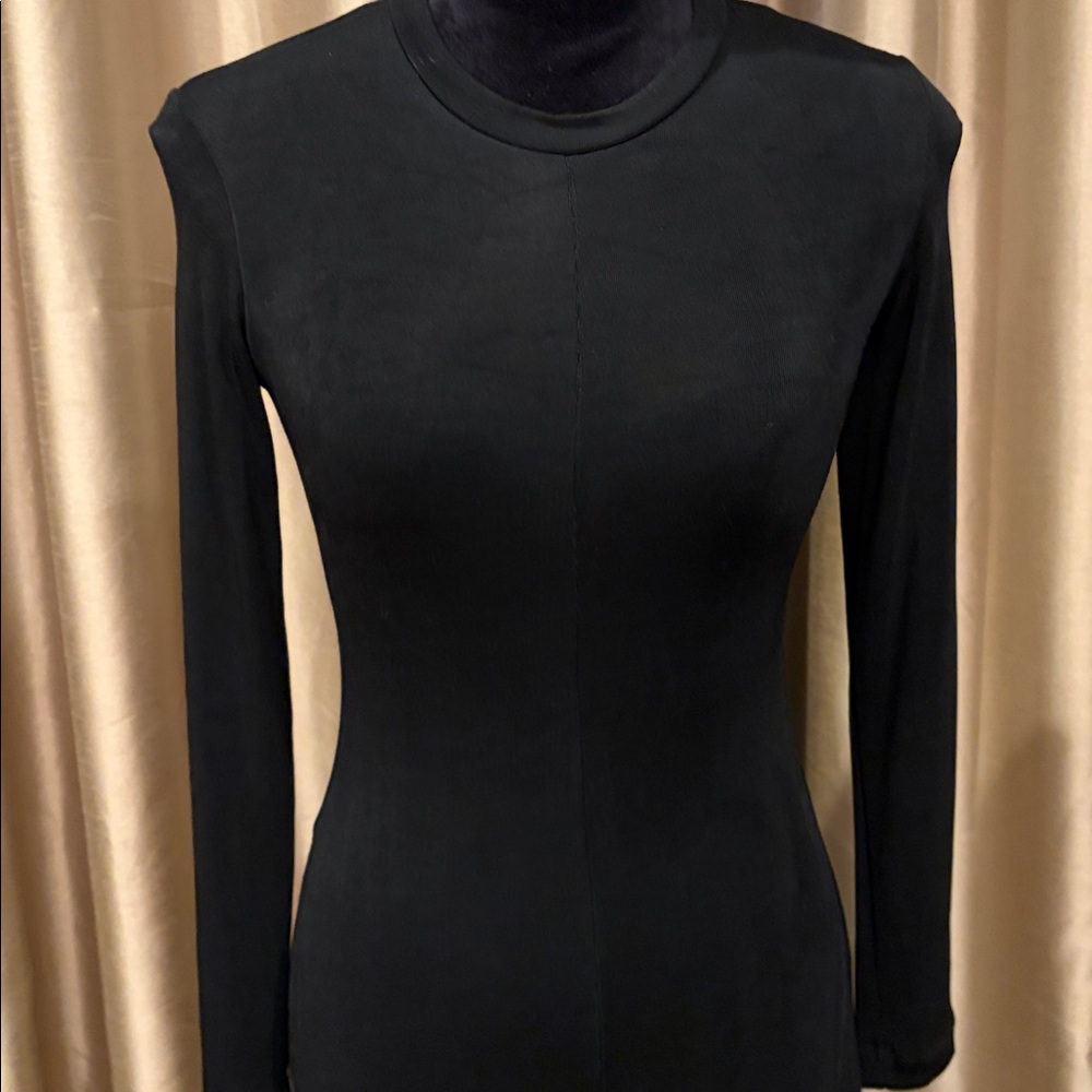 90s GOTH VINTAGE SLINKY LONG SLEEVE DRESS - Picture 2 of 7